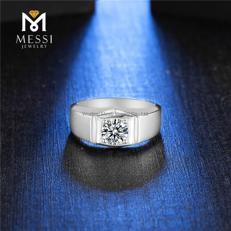 Factory Wholesale Price 925 Moissanite Silver Jewelry Rings Man Moissanite Ring for Men