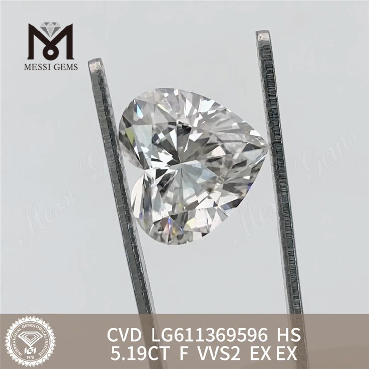 5.19CT F HS VVS2 CVD ラボ グロウン ダイヤモンドの最安値 LG611369596丨Messigems